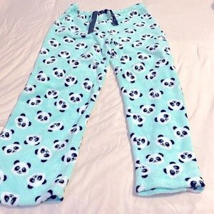 Fleece pajama pants size xl with a cute panda bear print.